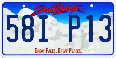 SD license plate 58IP13
