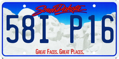SD license plate 58IP16
