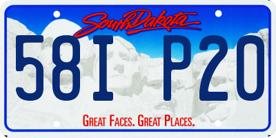 SD license plate 58IP20
