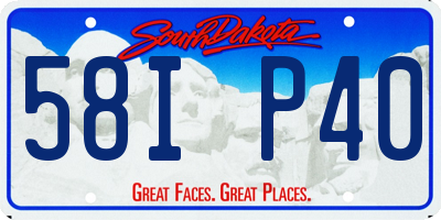 SD license plate 58IP40