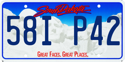 SD license plate 58IP42