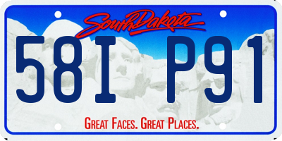 SD license plate 58IP91