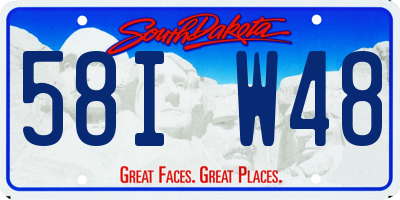 SD license plate 58IW48