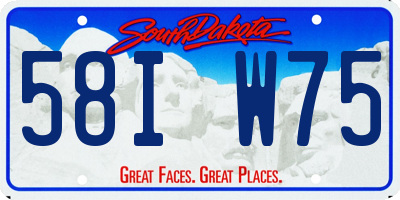 SD license plate 58IW75