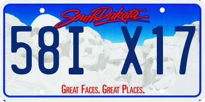 SD license plate 58IX17