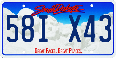 SD license plate 58IX43