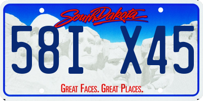 SD license plate 58IX45