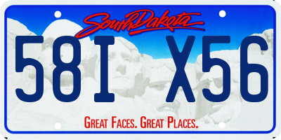 SD license plate 58IX56