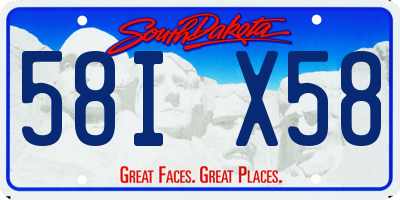 SD license plate 58IX58
