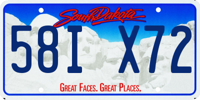 SD license plate 58IX72