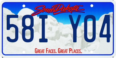 SD license plate 58IY04