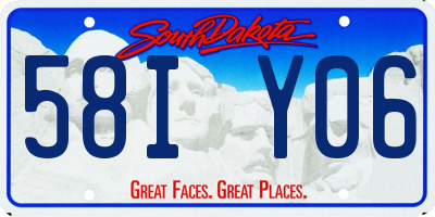 SD license plate 58IY06