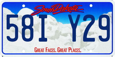 SD license plate 58IY29