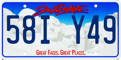 SD license plate 58IY49