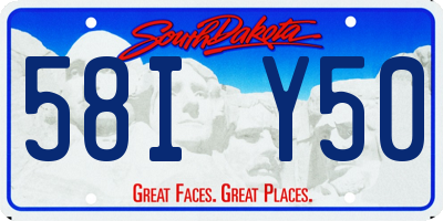 SD license plate 58IY50