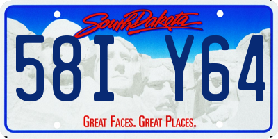 SD license plate 58IY64