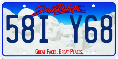 SD license plate 58IY68