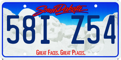 SD license plate 58IZ54
