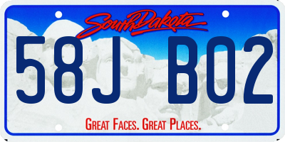 SD license plate 58JB02