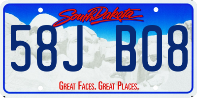 SD license plate 58JB08