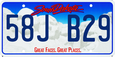 SD license plate 58JB29