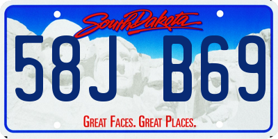 SD license plate 58JB69