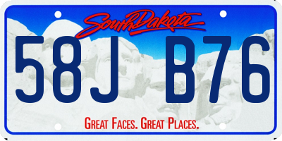 SD license plate 58JB76