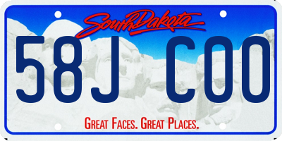 SD license plate 58JC00