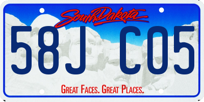 SD license plate 58JC05