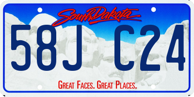 SD license plate 58JC24