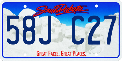 SD license plate 58JC27