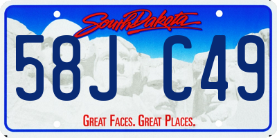 SD license plate 58JC49