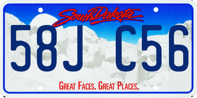 SD license plate 58JC56