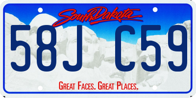 SD license plate 58JC59