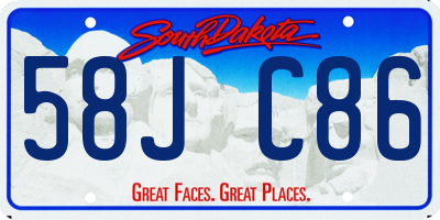 SD license plate 58JC86