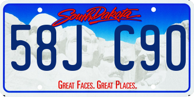 SD license plate 58JC90