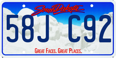 SD license plate 58JC92