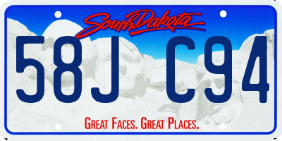 SD license plate 58JC94