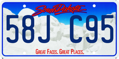 SD license plate 58JC95