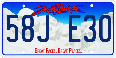 SD license plate 58JE30