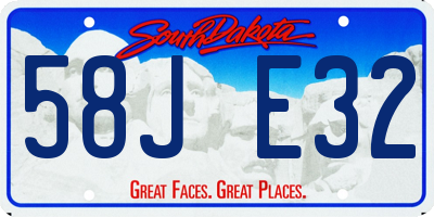 SD license plate 58JE32