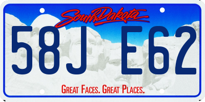 SD license plate 58JE62