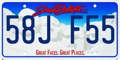 SD license plate 58JF55