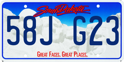 SD license plate 58JG23