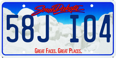 SD license plate 58JI04