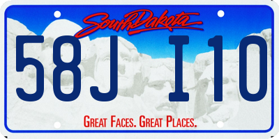 SD license plate 58JI10
