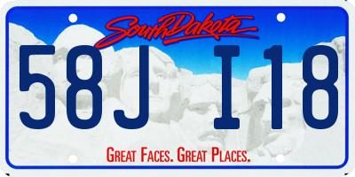 SD license plate 58JI18