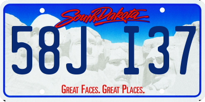 SD license plate 58JI37
