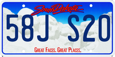 SD license plate 58JS20