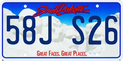 SD license plate 58JS26